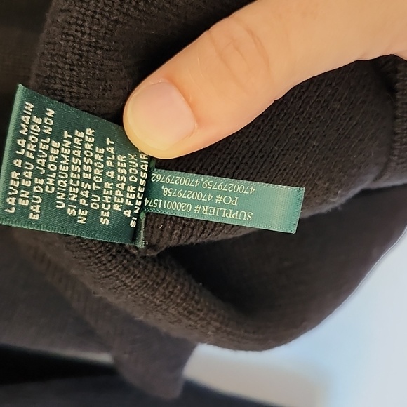 Lauren Ralph Lauren black 100% cotton blazer style button up sweater size M - Picture 7 of 7